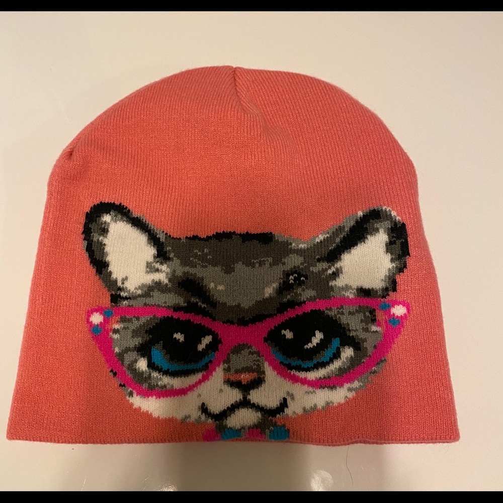 Kitty winter beanie pink knit